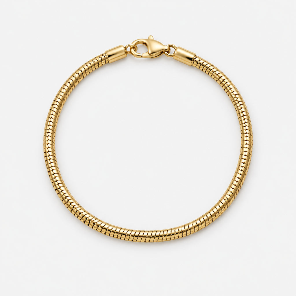 Italian Snake Chain Bracelet- Available in Gold Plated Sterling Silver or Sterling Silver