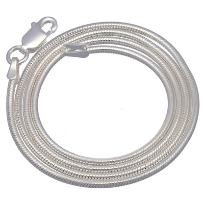 Italian Sterling Silver Snake Chain Necklace: