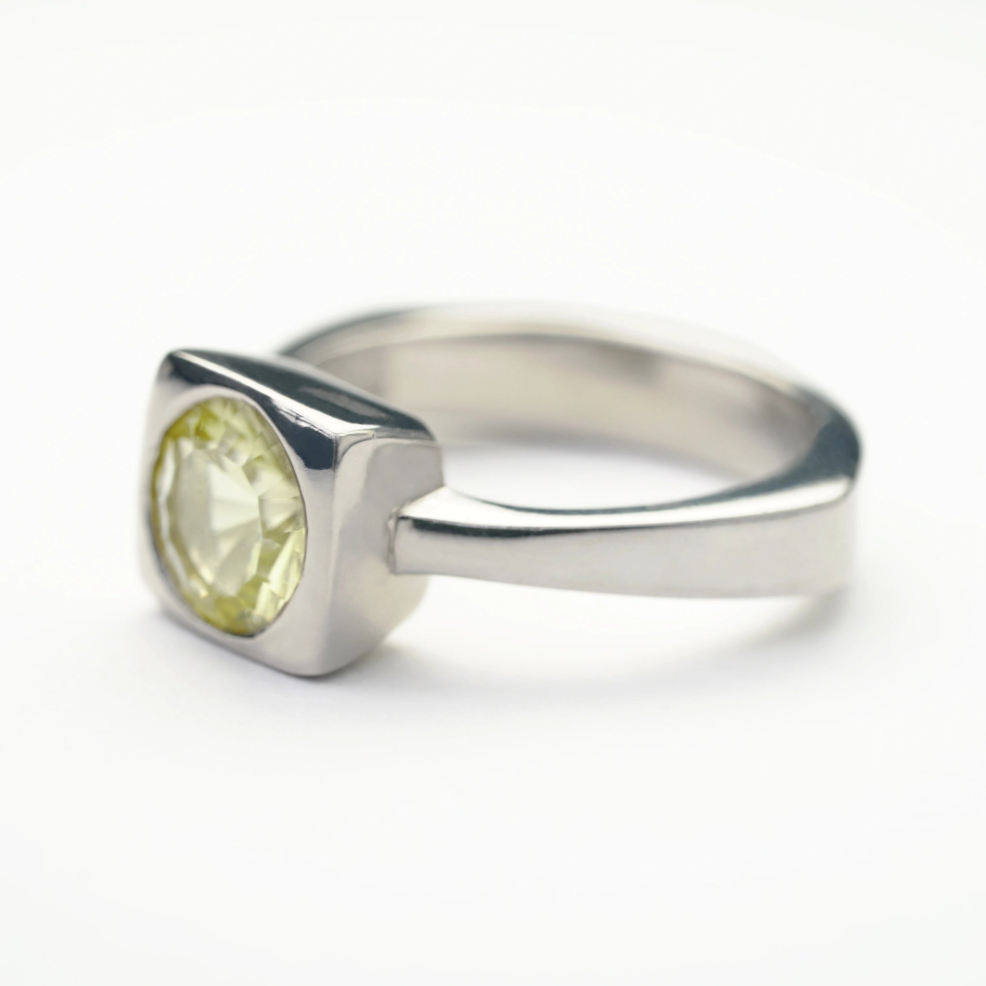 Sterling Silver Lemon Quartz Gemstone Ring