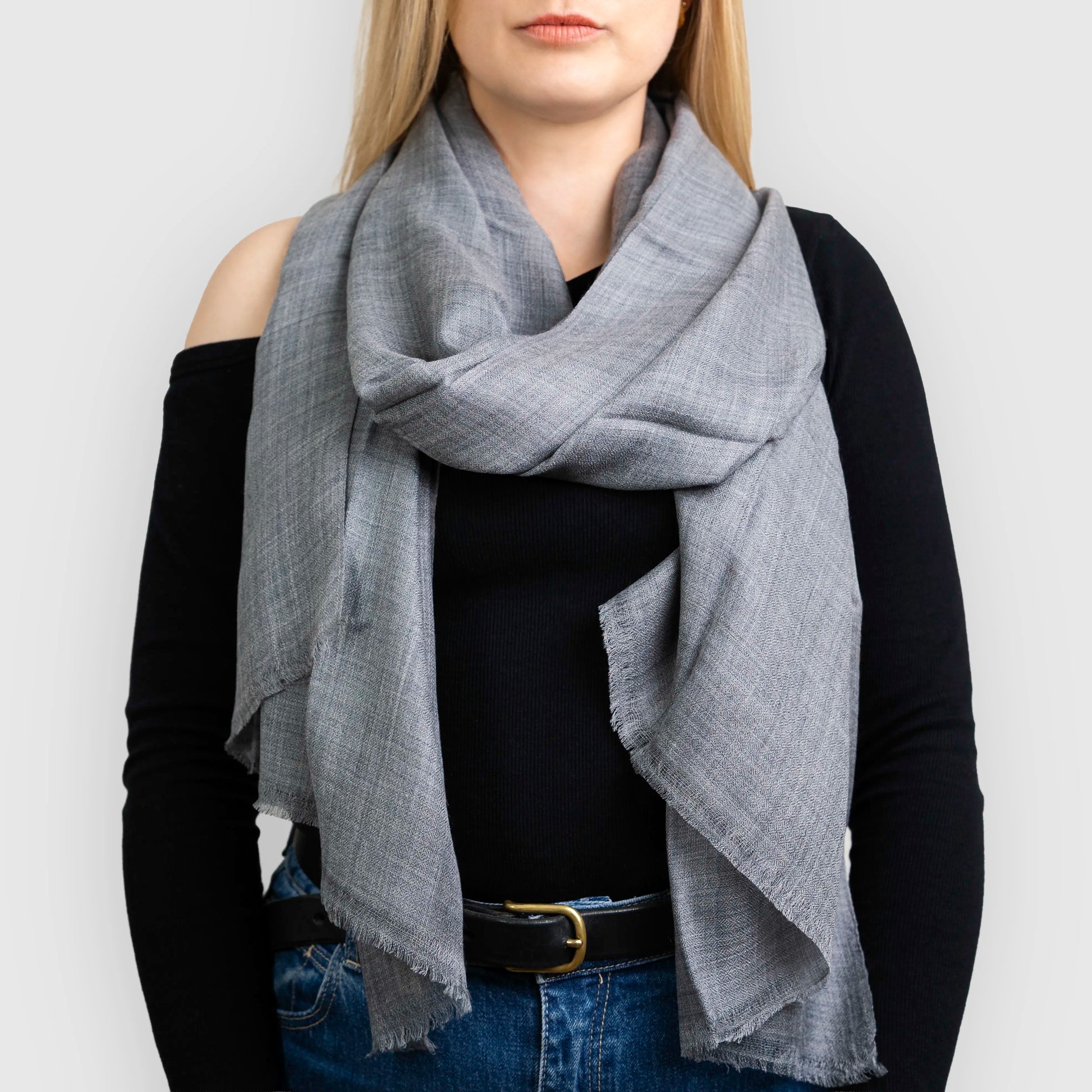 Light grey pashmina shawl scarf
