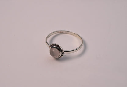 Luna Ring with Pink Moonstone in 925 Sterling Silver