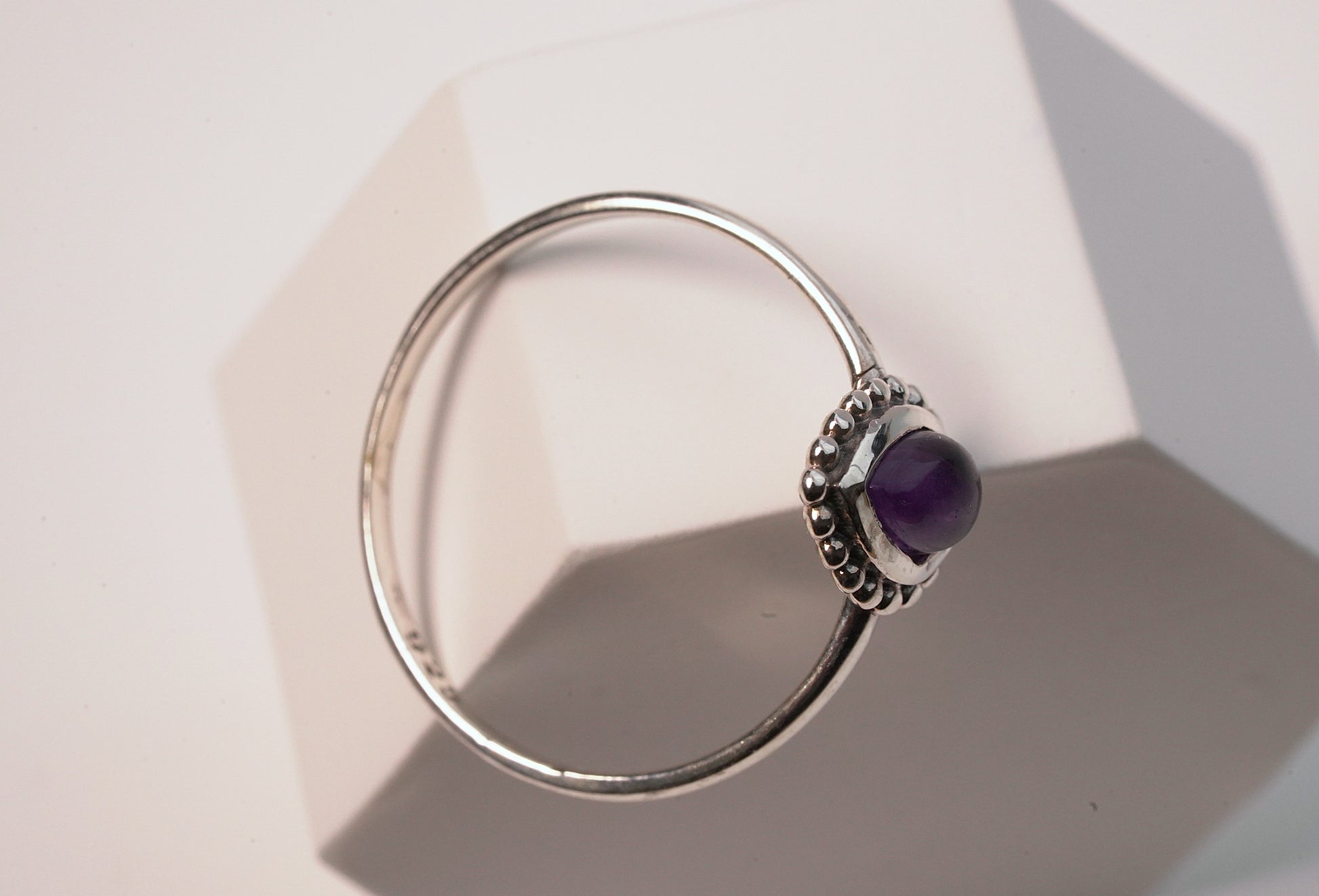 Minimalist 925 Sterling Silver Petite Amethyst Ring 