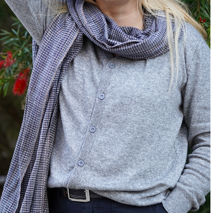 Model Wearing Himalayan Sheep Wool Shawl Scarf