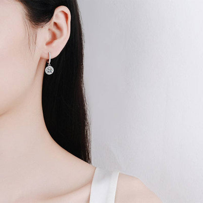Moissanite Dangle Earrings in Sterling Silver