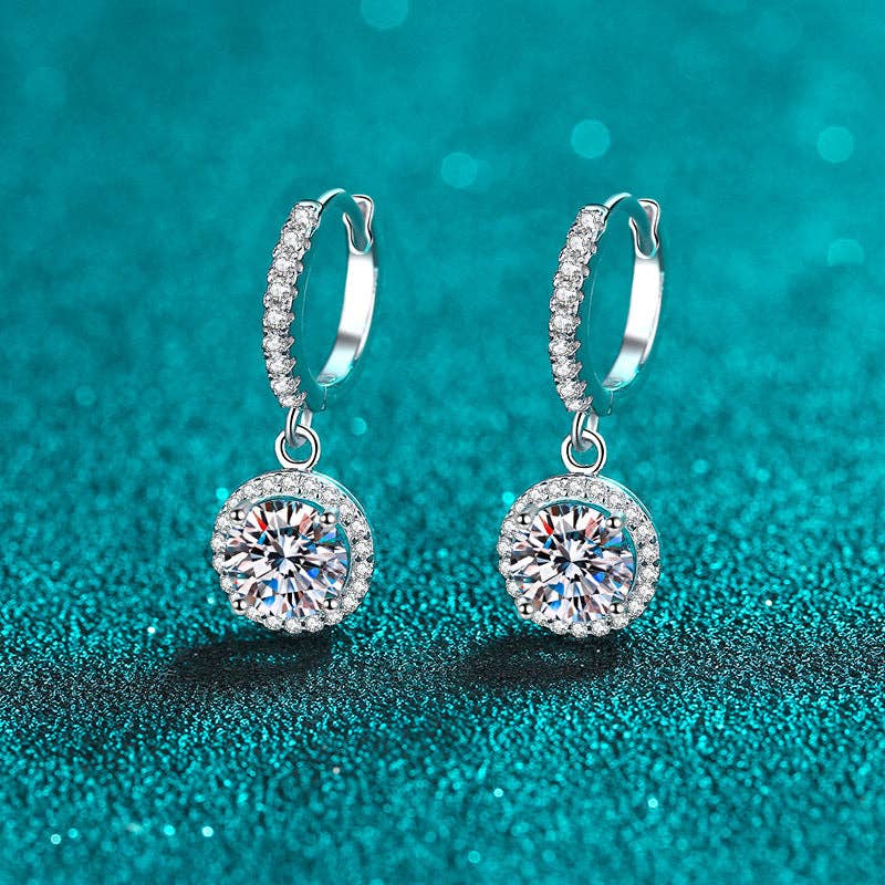 Moissanite Earrings in Sterling Silver