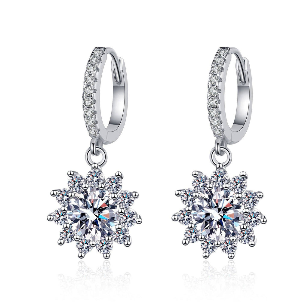  Moissanite Snowflake Drop Earrings