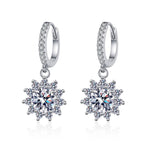  Moissanite Snowflake Drop Earrings