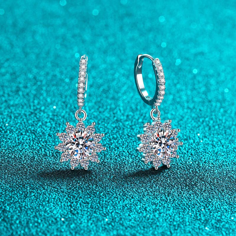  Moissanite Snowflake Earrings