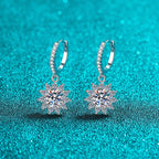  Moissanite Snowflake Silver Earrings