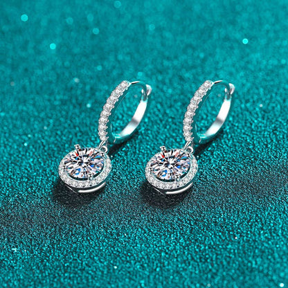 Moissanite drop Earrings in 925 Sterling Silver