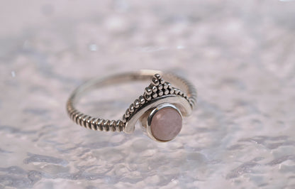 Moonstone Bohemian Style Ring in Sterling Silver