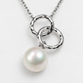925 Sterling Silver Double Circle with Mother of Pearl Drop Pendant