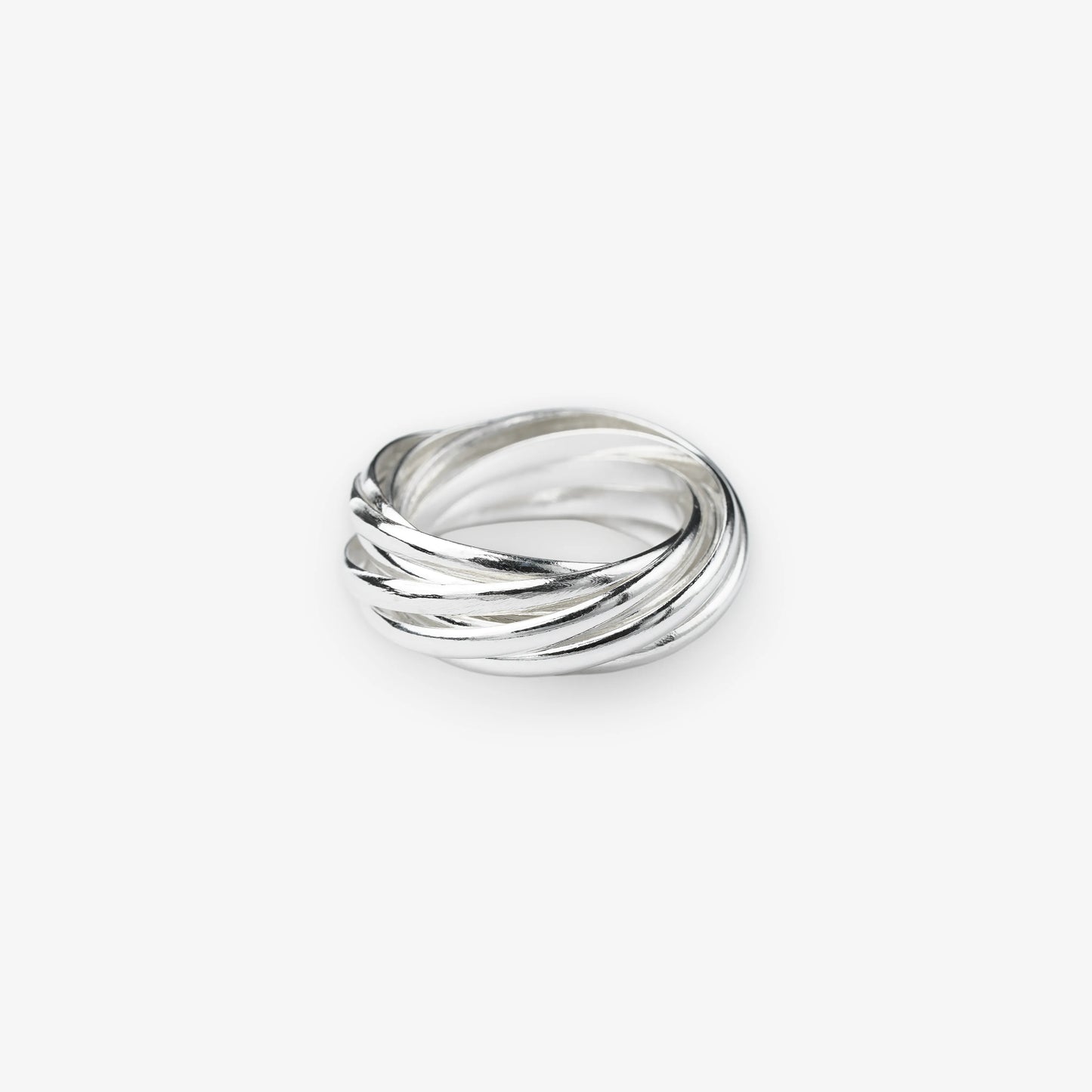 Sterling silver multiband twist ring
