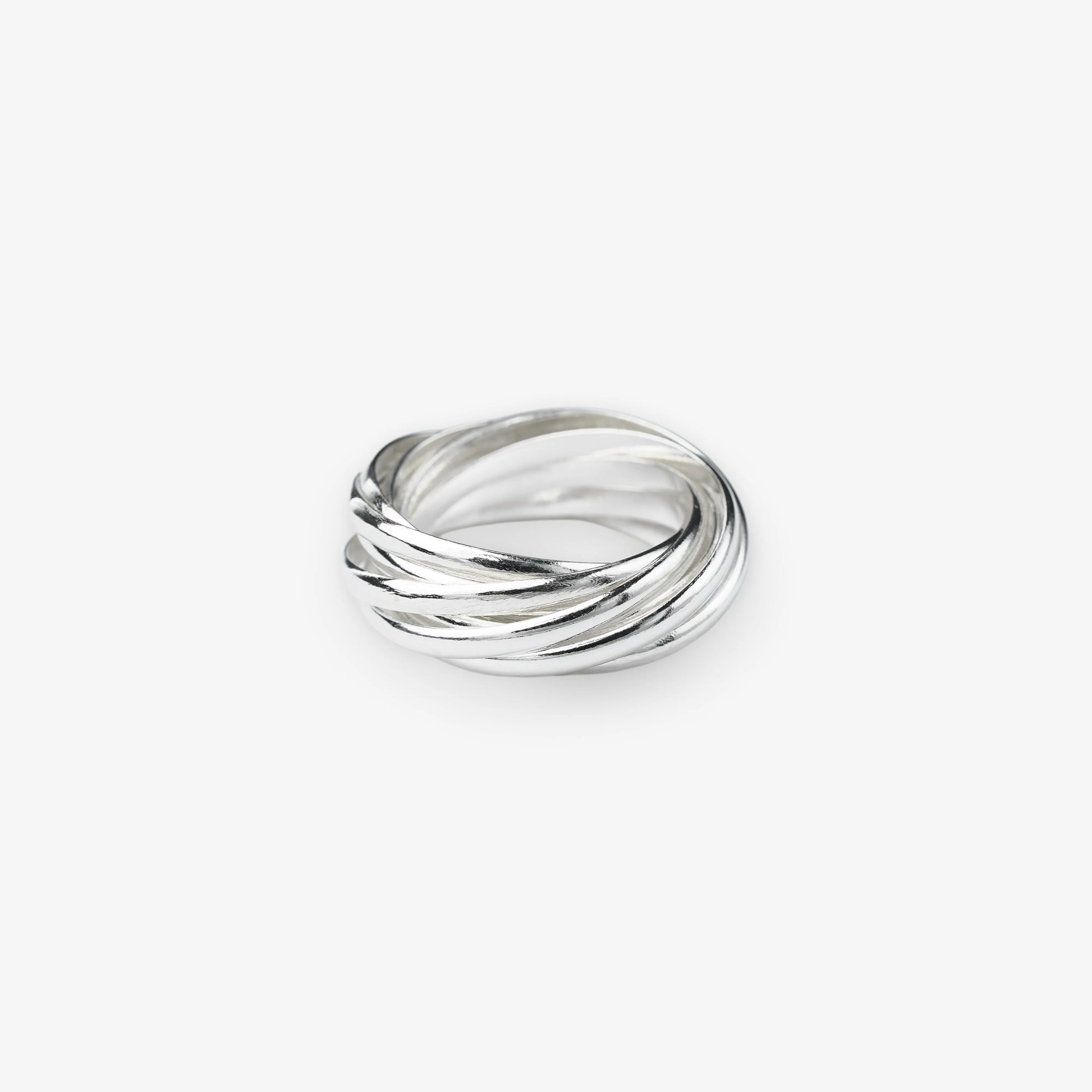 Sterling silver multiband twist ring