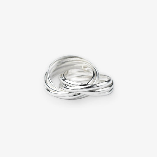 sterling silver multiband twist ring adjustable