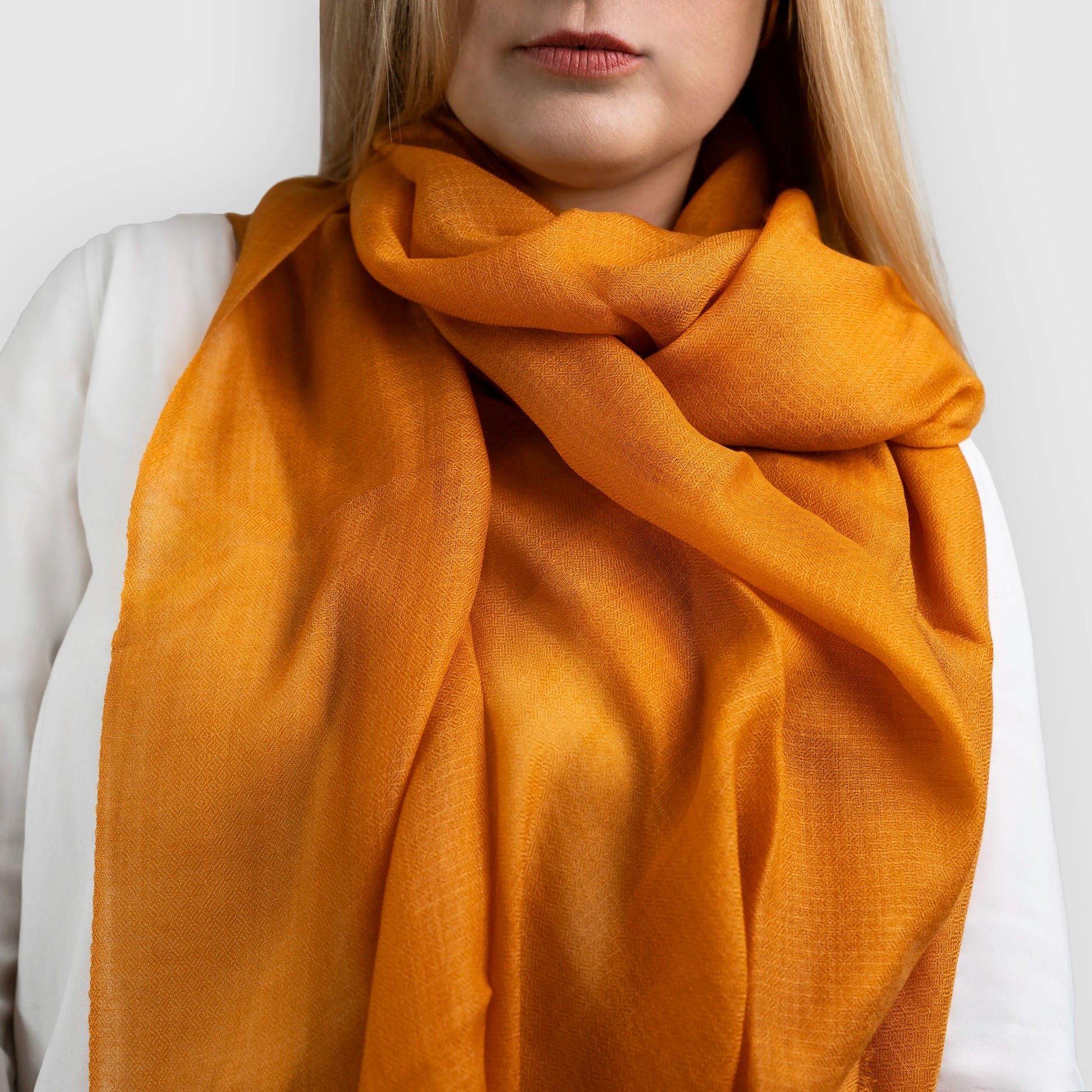 natural orange pashmina shawl scarf griha