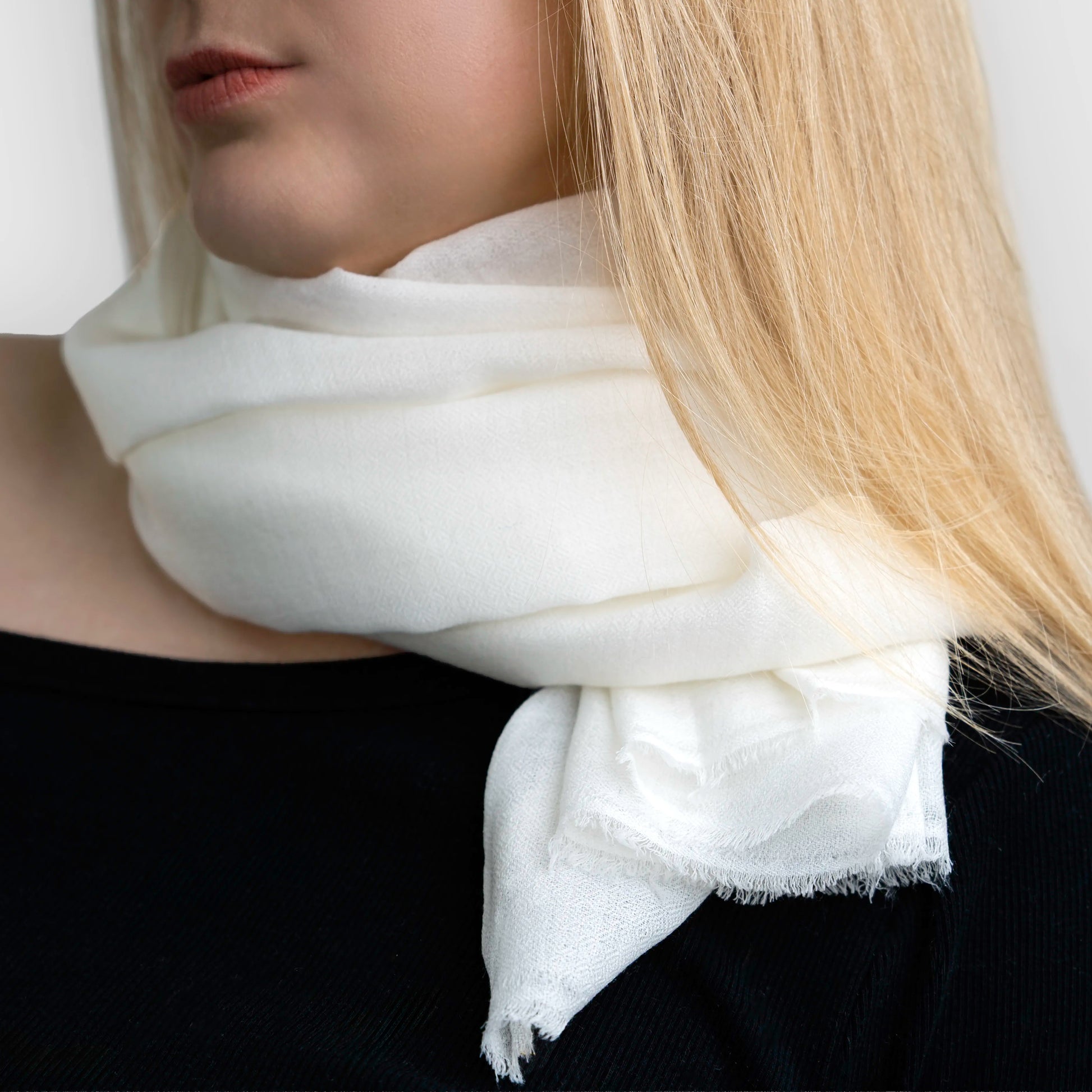 pashmina shawl scarf light natural white