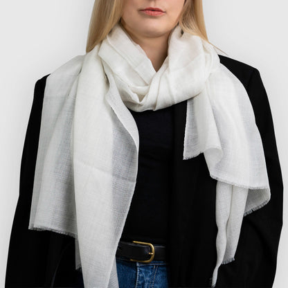 natural white pashmina shawl scarf