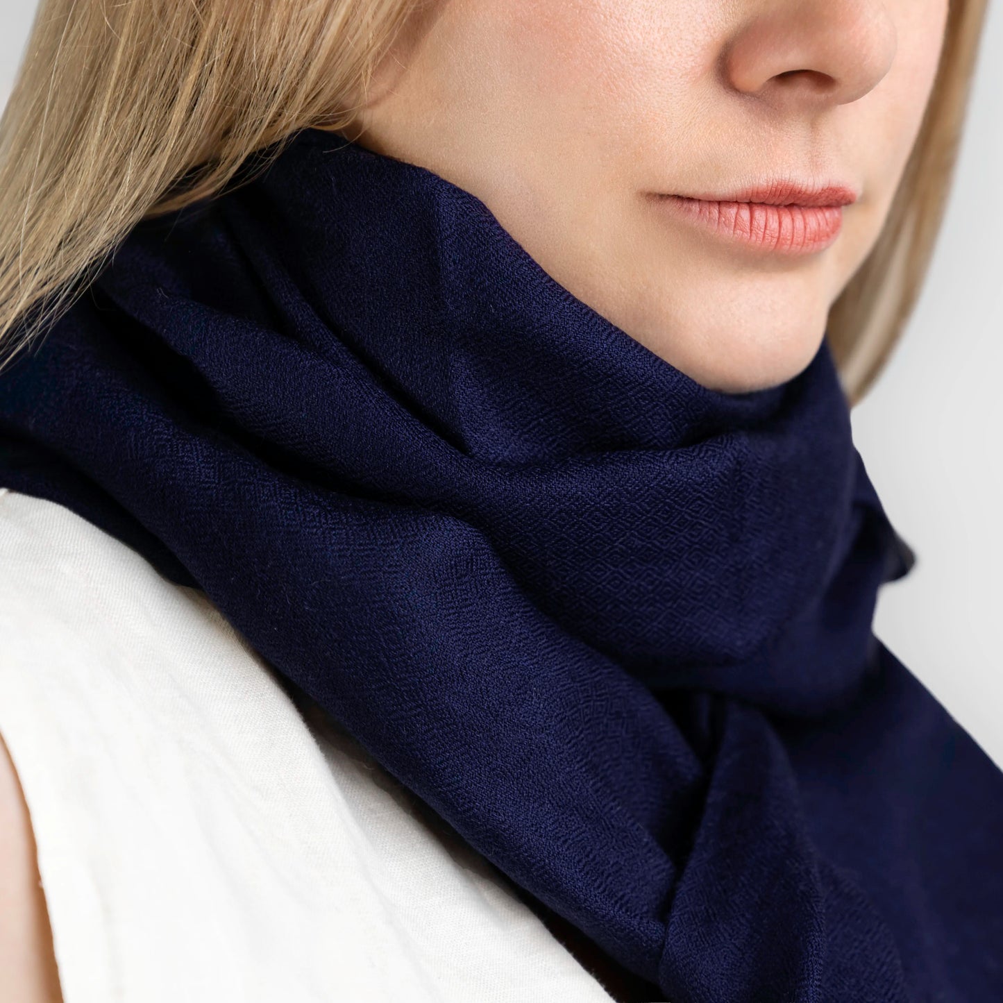 pashmina shawl scarf navy blue 