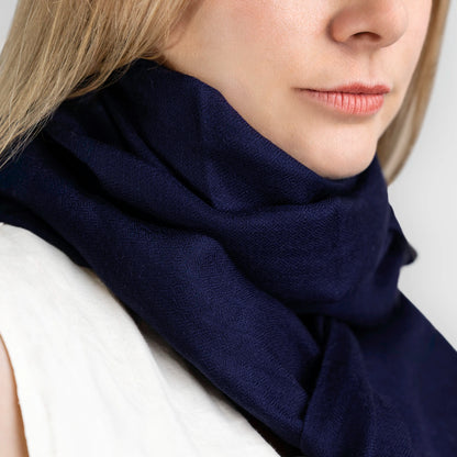 pashmina shawl scarf navy blue 