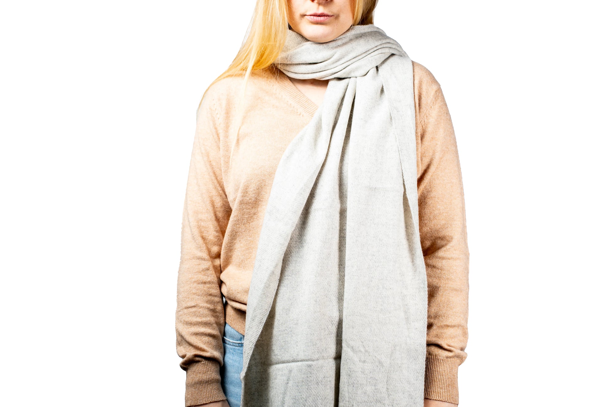 Oat Grey Yak Wool Shawl GRIHA
