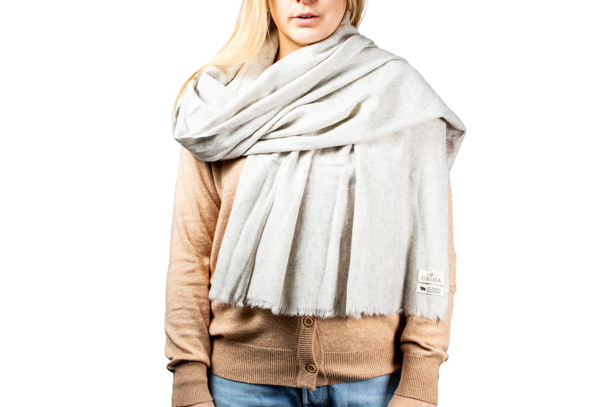 Oat 100% Yak Wool Shawl – Luxury, Soft & Warm