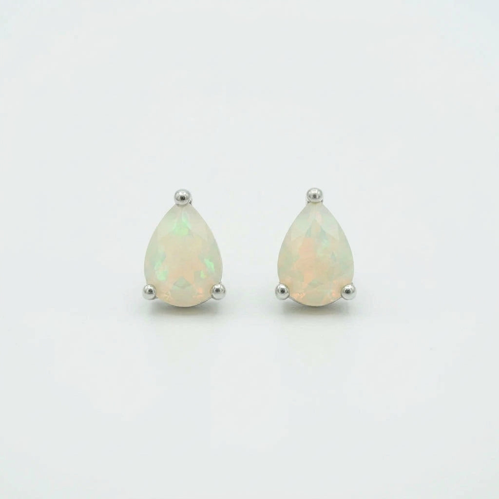 Opal stud earrings 925 sterling silver