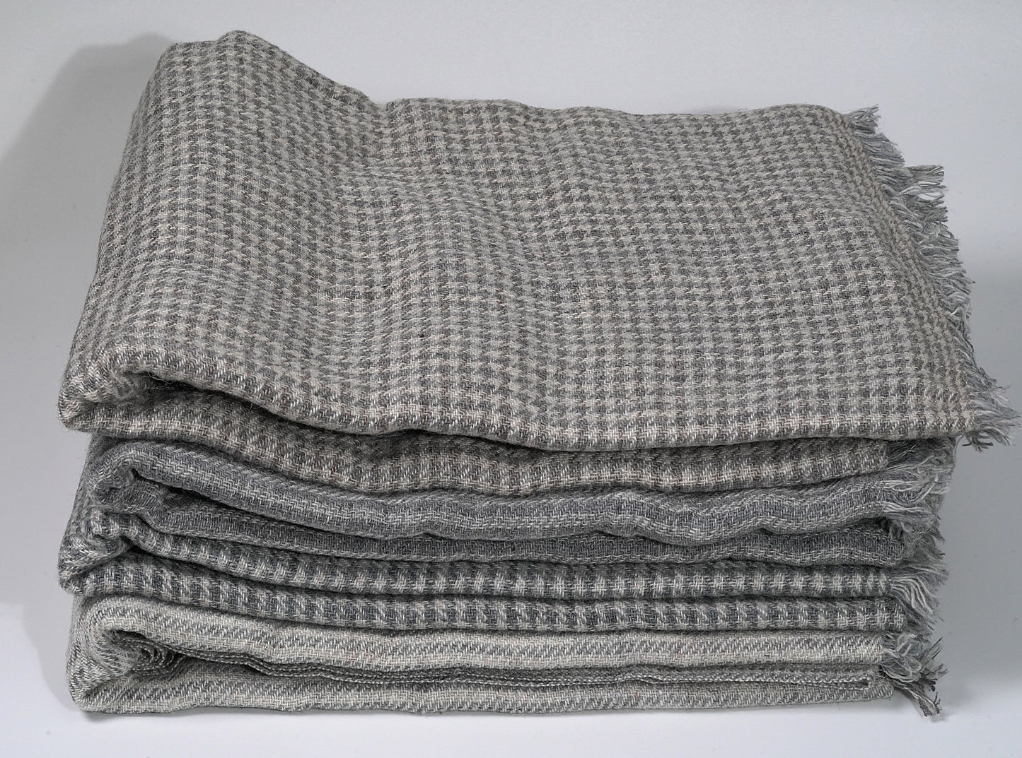 Organic Sheep Wool Stack in Neutral Colour Way Photograph from Side
