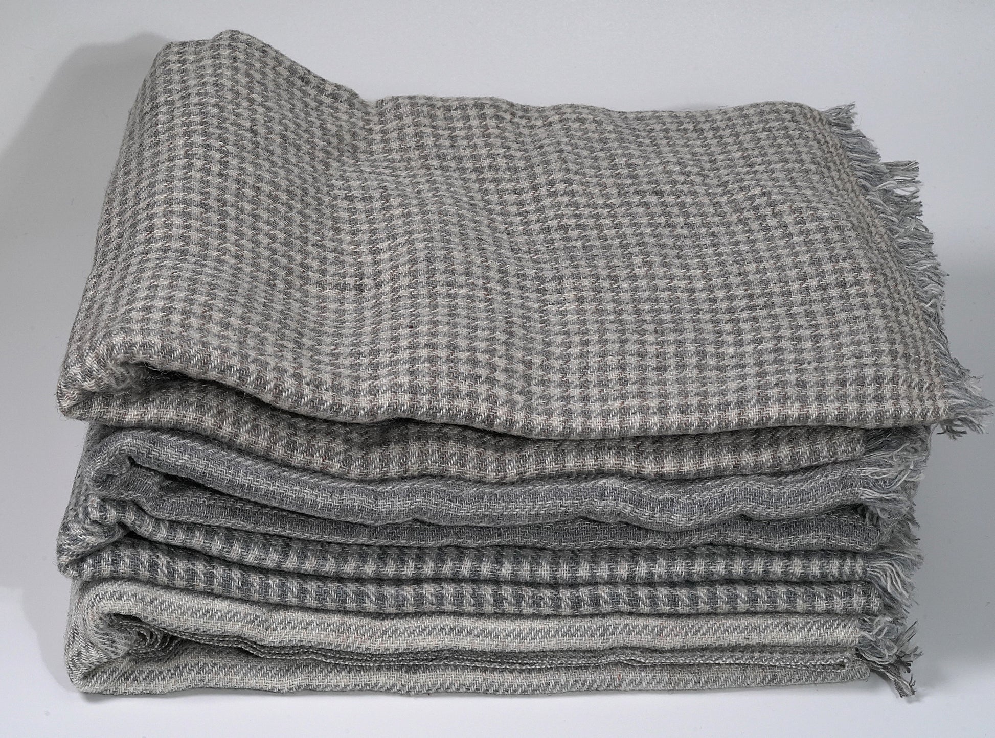 Organic Sheep Wool Stack in Neutral Colour Way Photograph from Side