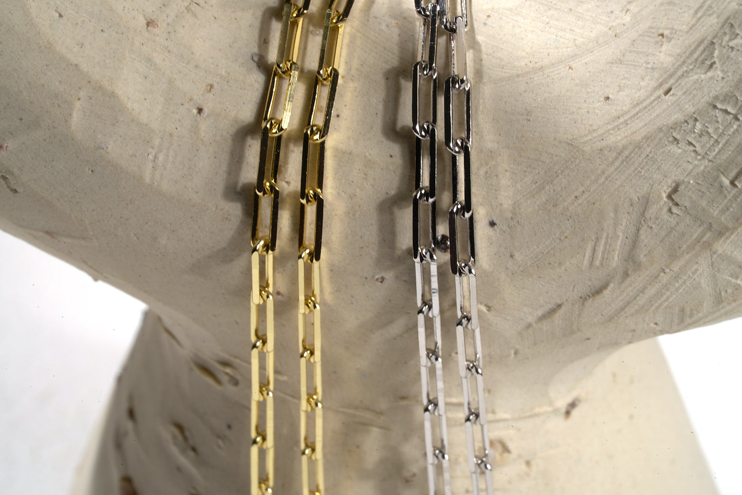 Paperclip Chain 18 inch and 20 inch- Available in Gold Plated Sterling Silver and Sterling Silver