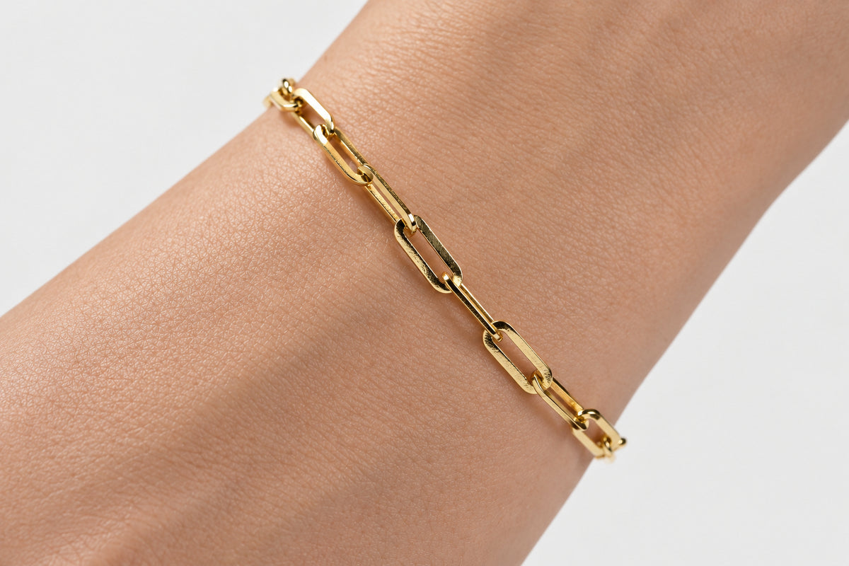 Paperclip Chain Bracelet- Available in Gold Plated Sterling Silver and Sterling Silver