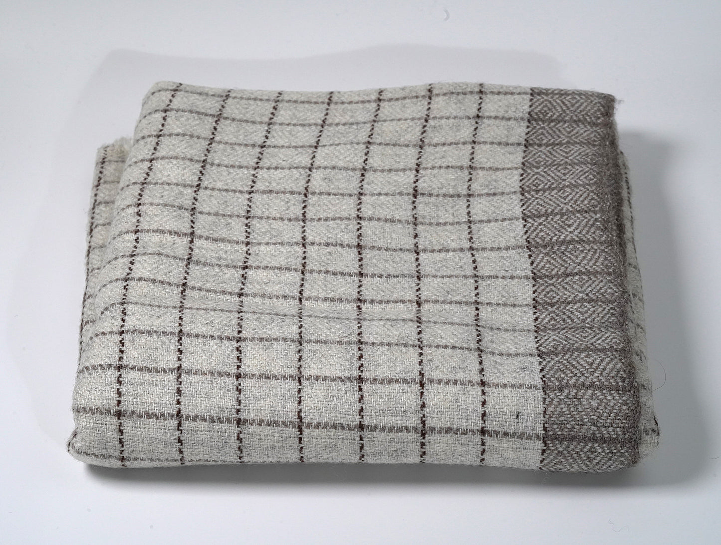 Pashmina Shawl in Cream/Grey Colour with Subtle Check Design