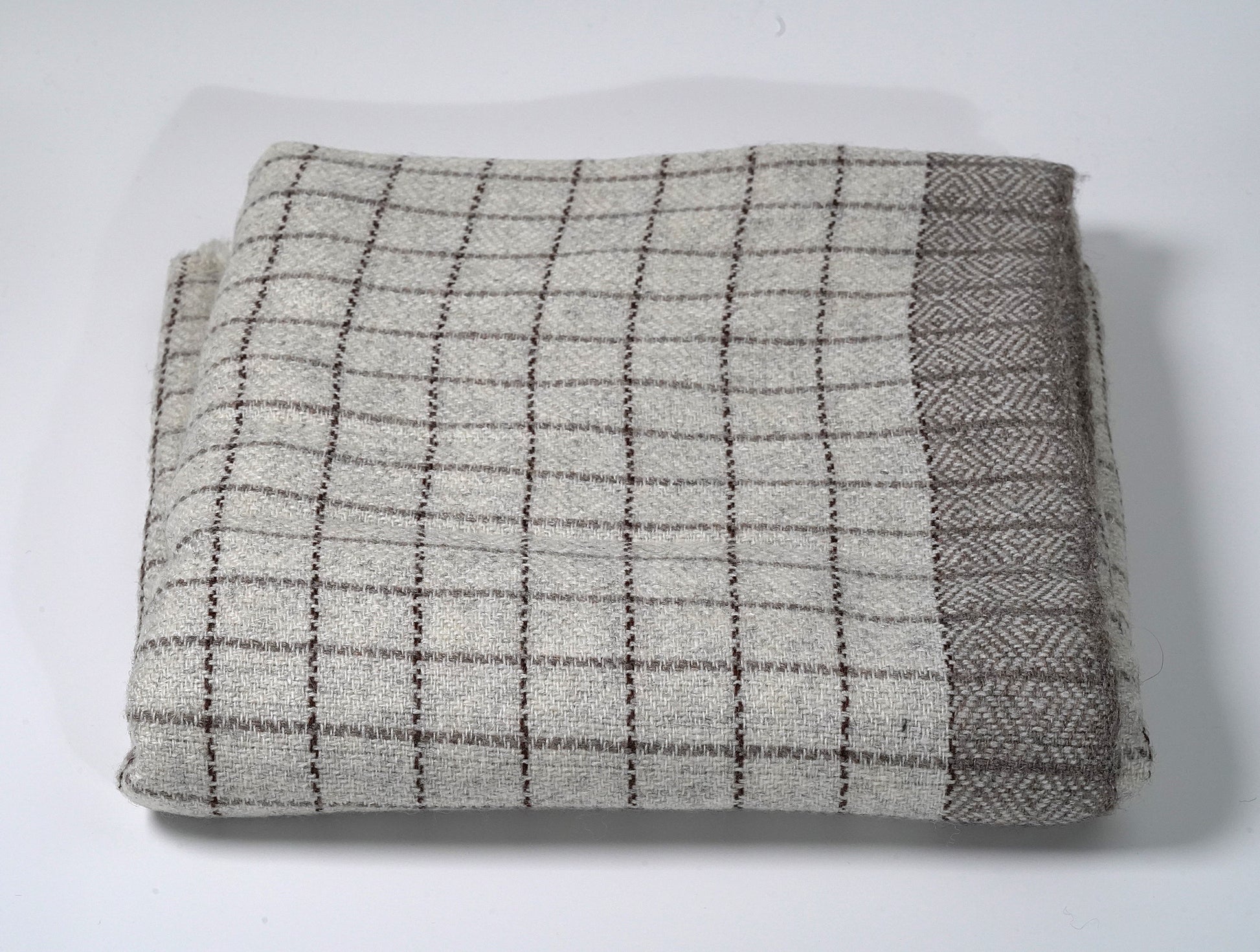 Pashmina Shawl in Cream/Grey Colour with Subtle Check Design