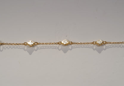 Gold Plated Sterling Silver Petite Clove Pearl Bracelet