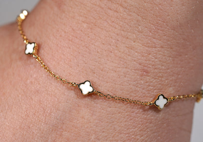 Gold Plated Sterling Silver Petite Clove Pearl Bracelet