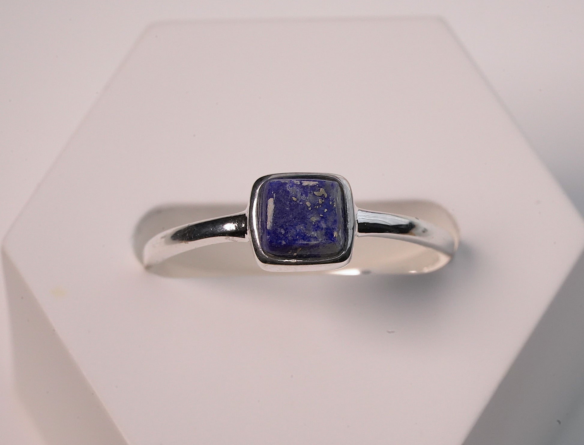 Petite Blue Lapis Ring in Sterling Silver