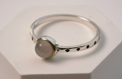 Petite Moonstone Ring in Sterling Silver Jewellery