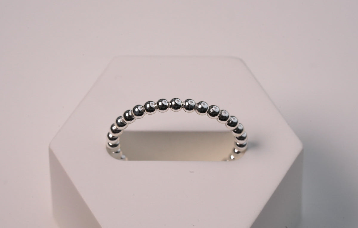 Petite Silver Ball Stackable Ring in 925 Sterling Silver