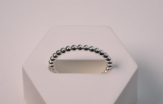 Petite Silver Ball Stackable Ring in 925 Sterling Silver
