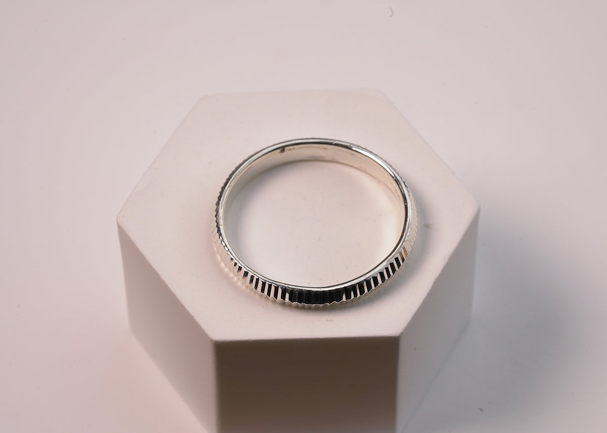 Petite Stackable Silver Line Ring in Sterling Silver