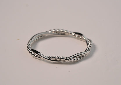 Petite Woven Silver Ring in 925 Sterling Silver