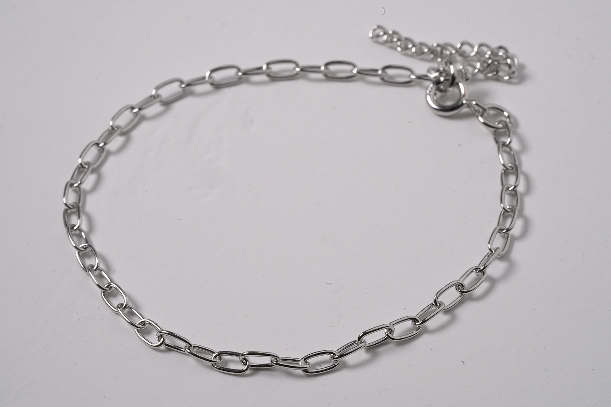 Plain Silver Link Chain Bracelet in Sterling Silver