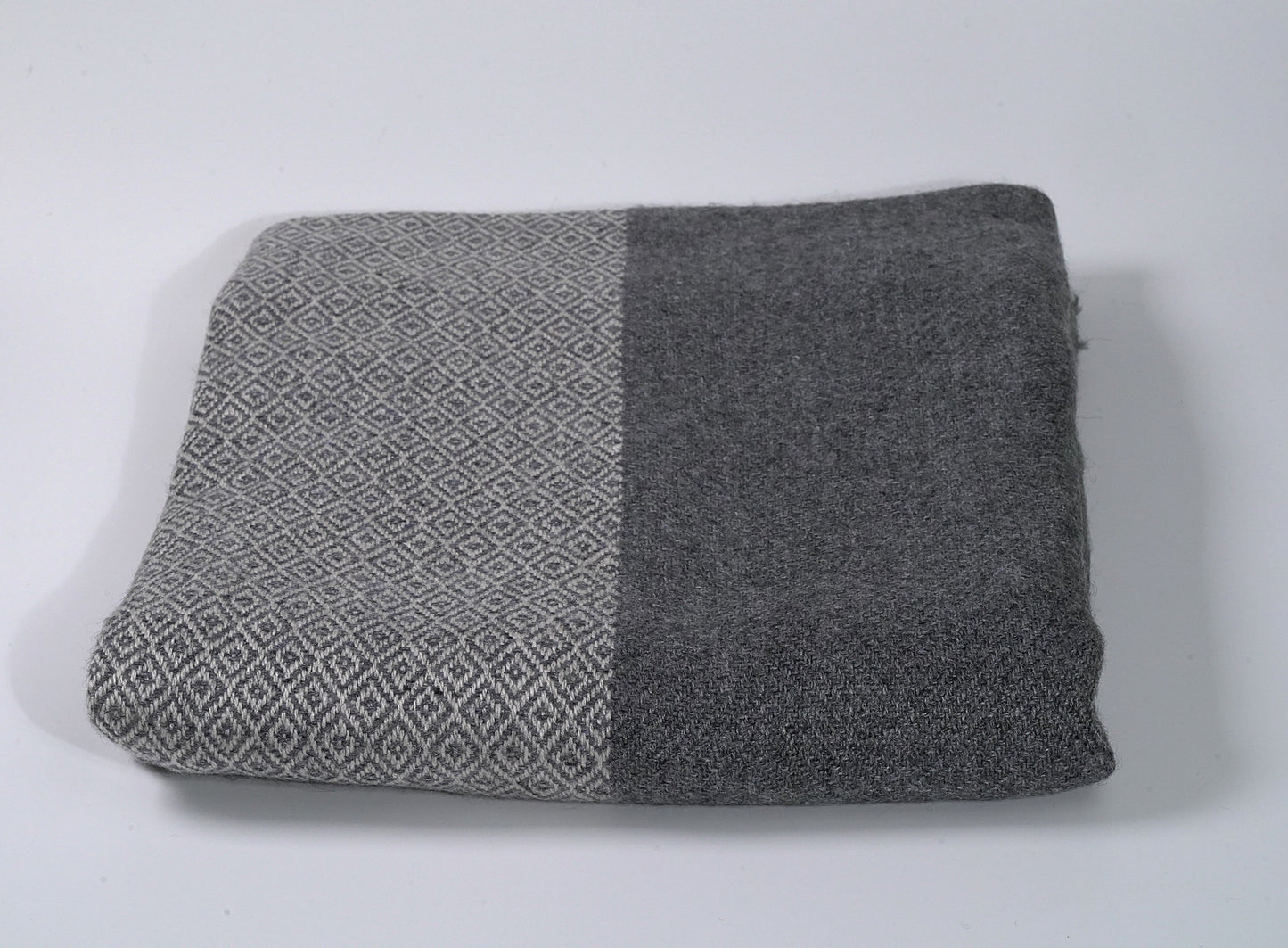 Premium 100% Cashmere Shawl in Geometric and Grey Design