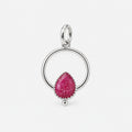 Red Onyx Circle Pendant in Sterling Silver