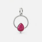 Red Onyx Circle Pendant in Sterling Silver