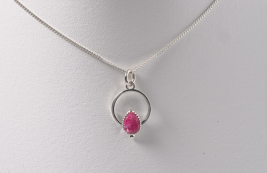 Red Onyx Pendant in Sterling Silver