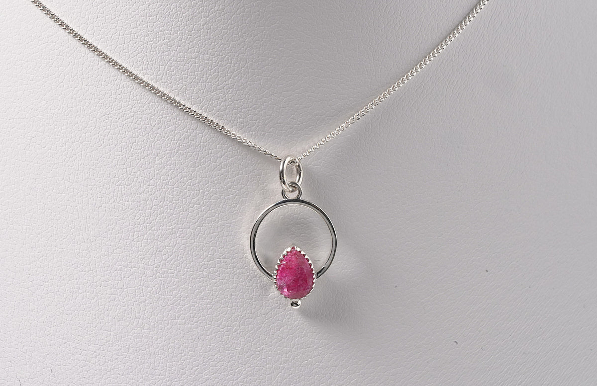 Red Onyx Pendant in Sterling Silver
