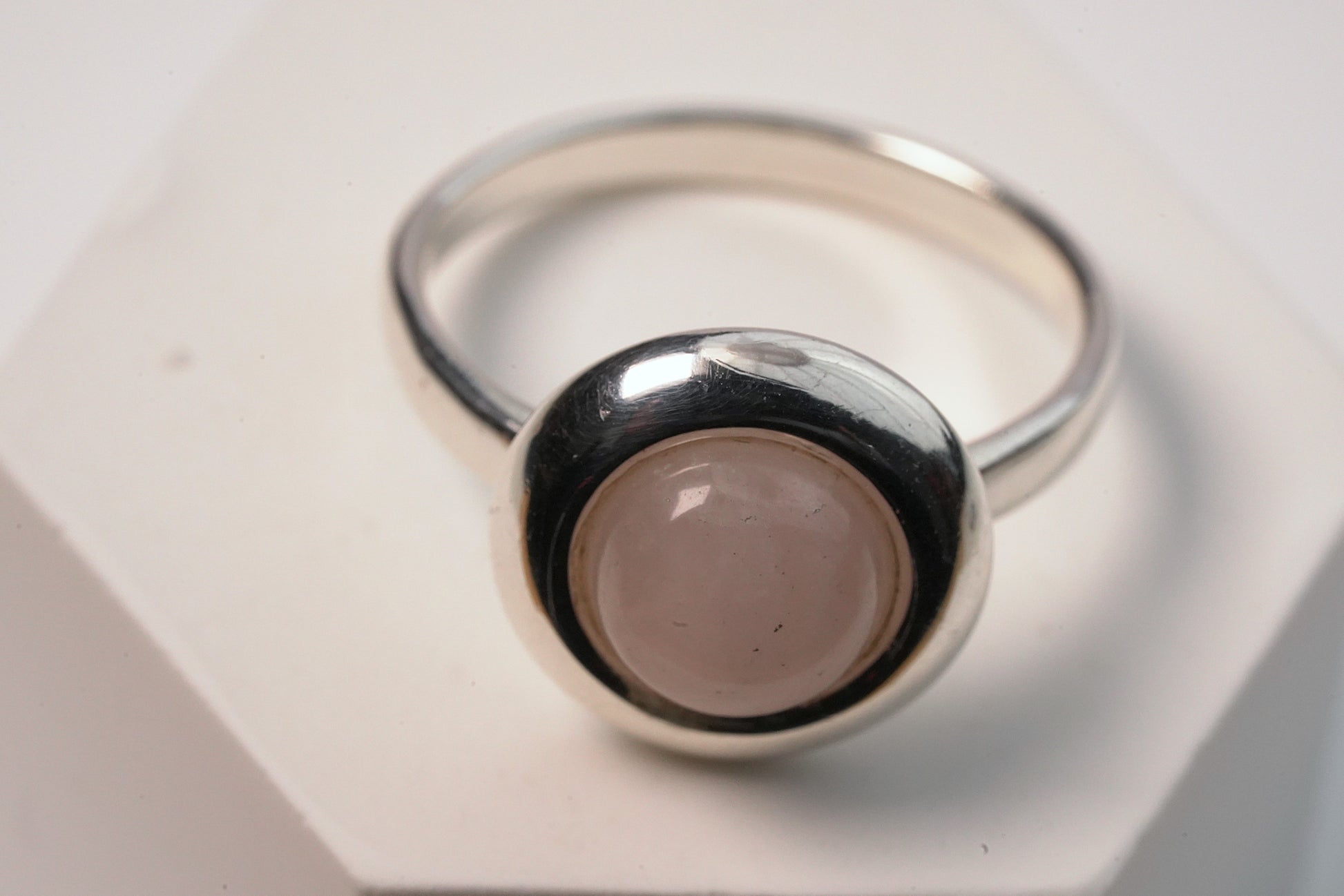 Rose Quartz Ring in Sterling Silver