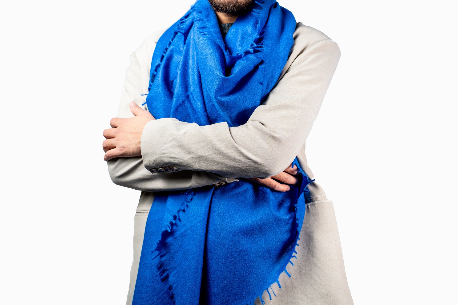 Royal Blue Cashmere Shawl GRIHA