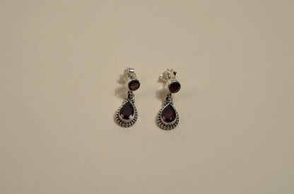 Ruby and Sterling Silver Earrings